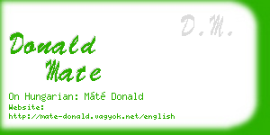 donald mate business card